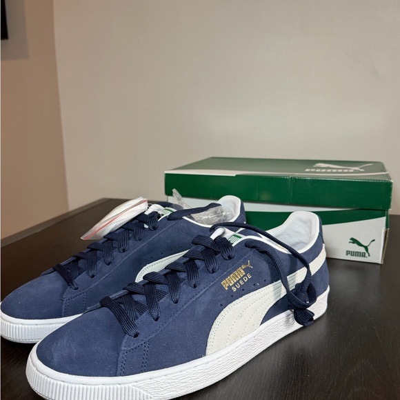 Puma Other - Puma Suede Navy and White Sneakers
